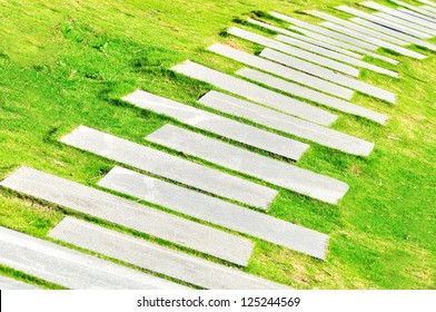 Stepping Stone In Grass