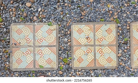 Stepping Stone And Gravel Texture Background