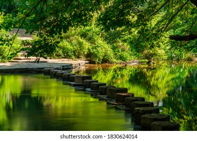 Stepping Stones Over The River Mole, Surrey, UK