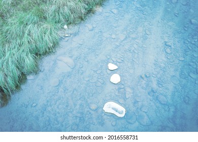 Stepping Stones Over Water On River