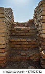 Steps In The Ancient City Of Mohenjodaro, In Pakistan's Sindh Province. 