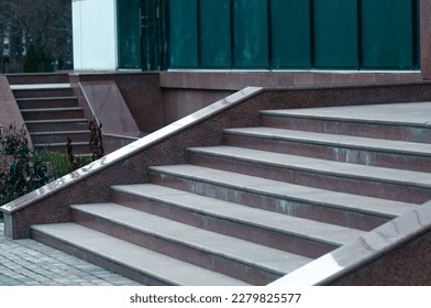 Steps, contemporary granite stone stairs. Architectural details, exterior.	 - Shutterstock ID 2279825577
