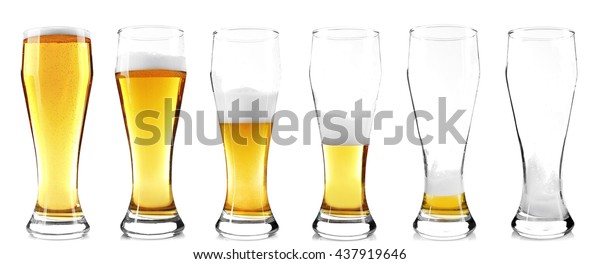 Stappen Van Ontlading Glas Bier Drinken Stockfoto Nu Bewerken