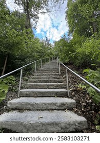 Steps at the Fall Creek Gorge in Ithaca, New York