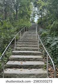 Steps at the Fall Creek Gorge in Ithaca, New York