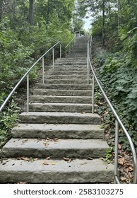 Steps at the Fall Creek Gorge in Ithaca, New York