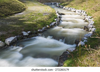 Steps Of Fish Ladder In River 