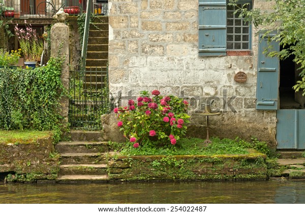 Steps Leading Down River Canal Door Stock Photo Edit Now 254022487