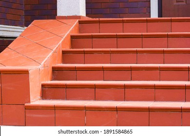 Steps Made Of Brown Clinker Tiles . Cottage Porch