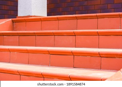 Steps Made Of Brown Clinker Tiles . Cottage Porch