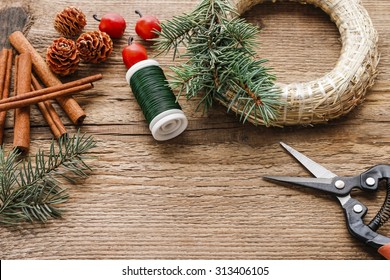 Steps Of Making Christmas Door Wreath