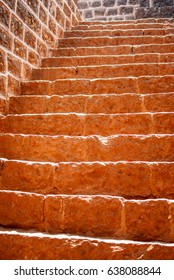 Steps At Panhala Fort, Kolhapur District, Maharashtra, India, Southeast, Asia. 