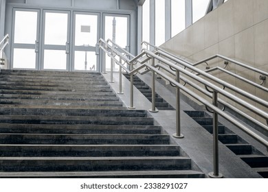 Steps and ramp in the underpass closeup