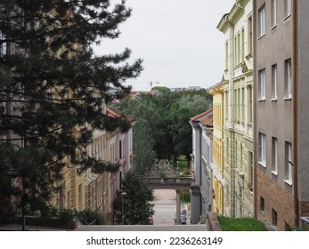 Steps of Schodova street in Brno, Czech Republic