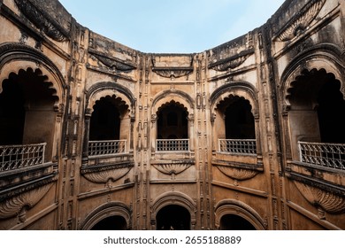 The stepwell at the Bara Imambara mosque complex, Lucknow, India.