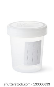 Sterile medical container for biomaterial. Isolated on a white.