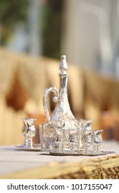 Sterling Silver Wine Cups And Jug/bottle, Judaica, Traditionally Used For Shabbat And Jewish Holidays