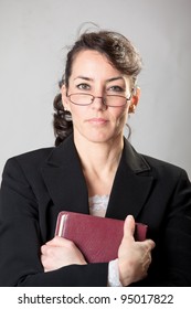 Stern Sunday School Teacher With Her Bible