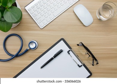 Stethoscope In Doctors Desk