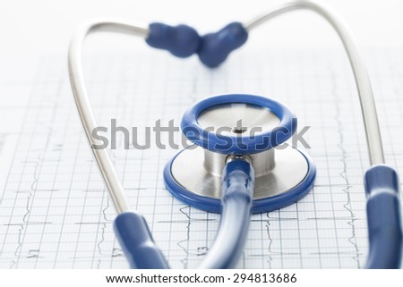 Stethoscope and ekg cardiogram chart ストックフォト © 