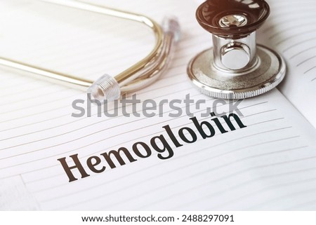 Stethoscope and Hemoglobin Note on Lined Paper