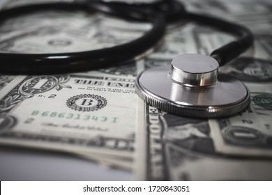 Stethoscope On $1 Bill Background