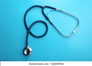 Stethoscope On Blue Background