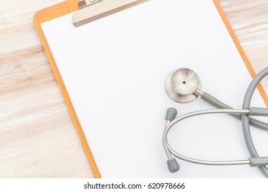 Stethoscope On Patient Information.