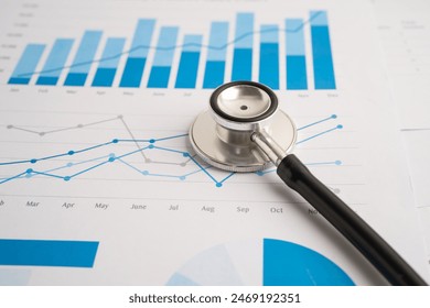 Stethoscope on spreadsheet and graph paper, Finance, Account, Statistics, Investment, Analytic research data economy and Business company concept. - Powered by Shutterstock