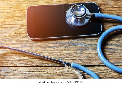 Stethoscope On Tablet .healthcare Concept