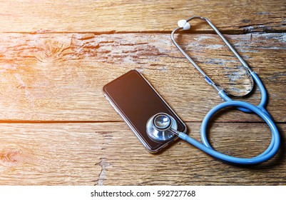 Stethoscope On Tablet .healthcare Concept / Copy Space