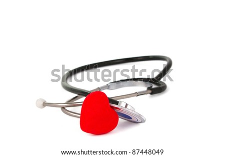stethoscope on white background