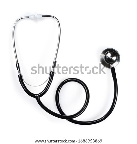 Stethoscope or phonendoscope, close-up isolated on white background,