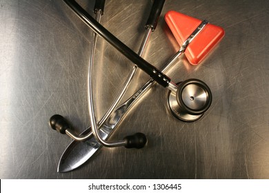 stethoscope and reflex hammer