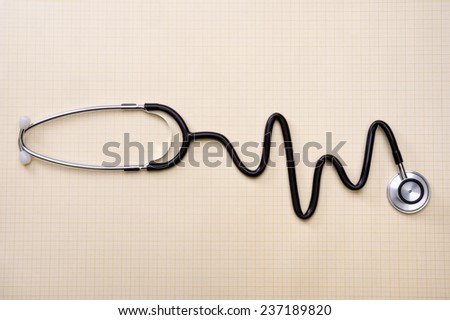 Stethoscope simulating a cardiograph