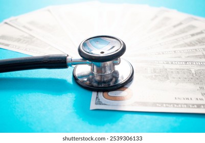 Stethoscope, US Dollar banknote and printed statistic chart. Financial, account, statistics and financial health concept.
 - Powered by Shutterstock