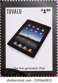 Steve Jobs On Postage Stamp Of Tuvalu Technology Stamps 2020 MNH IPad First Generation Steve Jobs People 4v. Bangkok-Thailand, Aug,30,2022