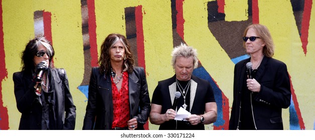 Steven Tyler, Joey Kramer, Joe Perry And Tom Hamilton Of Aerosmith At The Aerosmith 