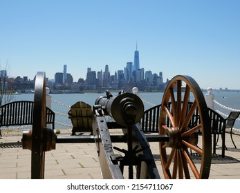 Stevens Institute Of Technology University Canon With Freedom Tower In Background