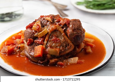 Stew beef meat shin with bone, osso bucco
