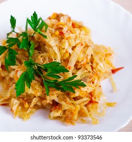 Stew Cabbage Decorated Parsley