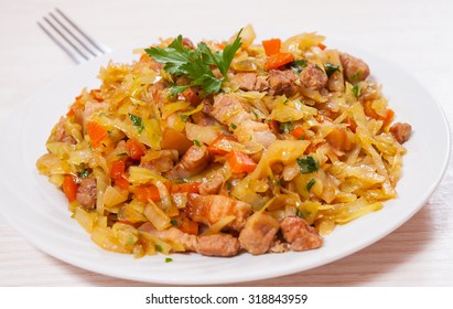 Stew Cabbage With Meat