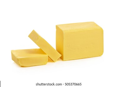 Stick Of Butter Cut Isolated On White