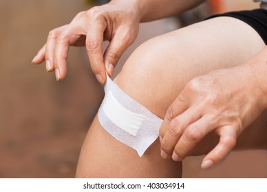 Sticking Plaster On The Knee.