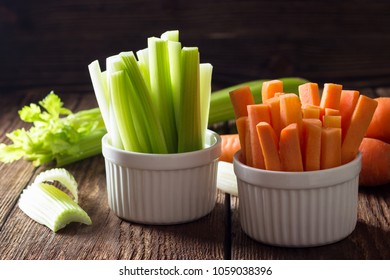 Sticks Carrots Celery On Wooden Table Stock Photo 1059038396 | Shutterstock