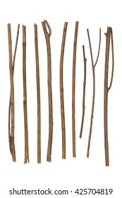 Collection Dry Branches Twigs Isolated On Stock Photo (Edit Now) 504419458