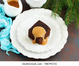 Sticky Date Pudding With Caramel Sauce.