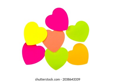 Sticky Not Hearts Different Colors Isolate