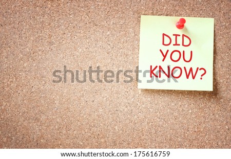 sticky note pinned to corkboard with the phrase did you know?