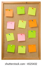 Sticky notes attached to a noticeboard - Shutterstock ID 4525432